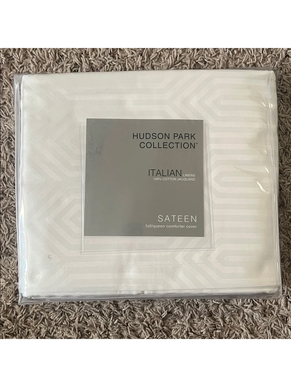 Hudson Park Collection Italian Tivoli Jacquard Duvet in White, Full/Queen, $495